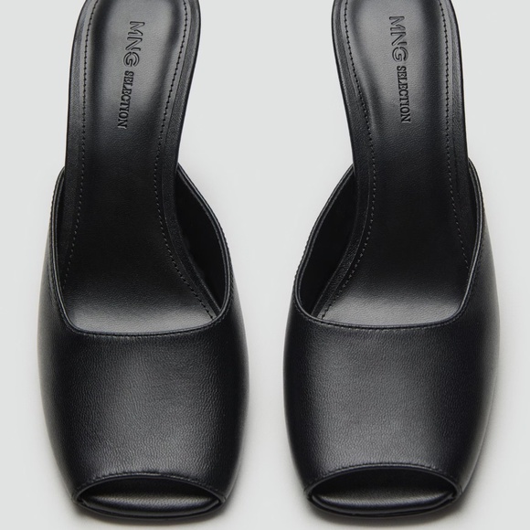 MANGO OPEN-TOE LEATHER MULES - Picture 1 of 4